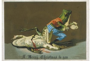 Vintage Christmas--Frog violence